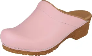 Sanita Sandra Open Clog Original Handmade Flexible Leather Clogs for Women Anatomically Shaped Foot Bed with Soft Foam