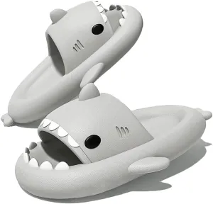 Shark Slides Thickness Upgrade Summer Cute Cartoon Shark Slippers for Women Men Non-Slip Open Toe Lightweight Sole Sandals Casual Unisex Beach Shoes