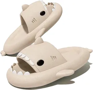 Shark Slides Thickness Upgrade Summer Cute Cartoon Shark Slippers for Women Men Non-Slip Open Toe Lightweight Sole Sandals Casual Unisex Beach Shoes