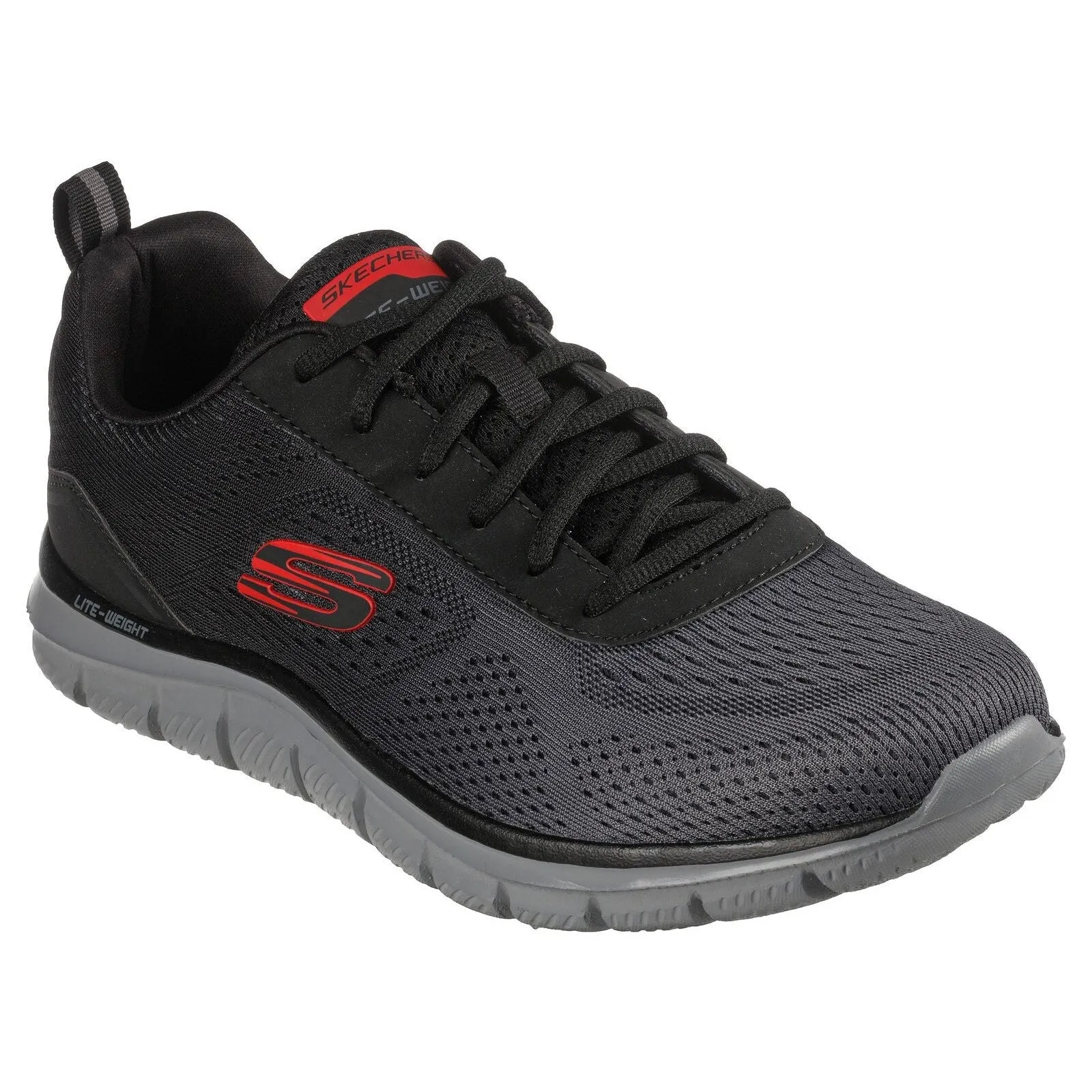 Skechers 232399 Track Ripkent Mens Black & Charcoal Textile Lace Up Trainers