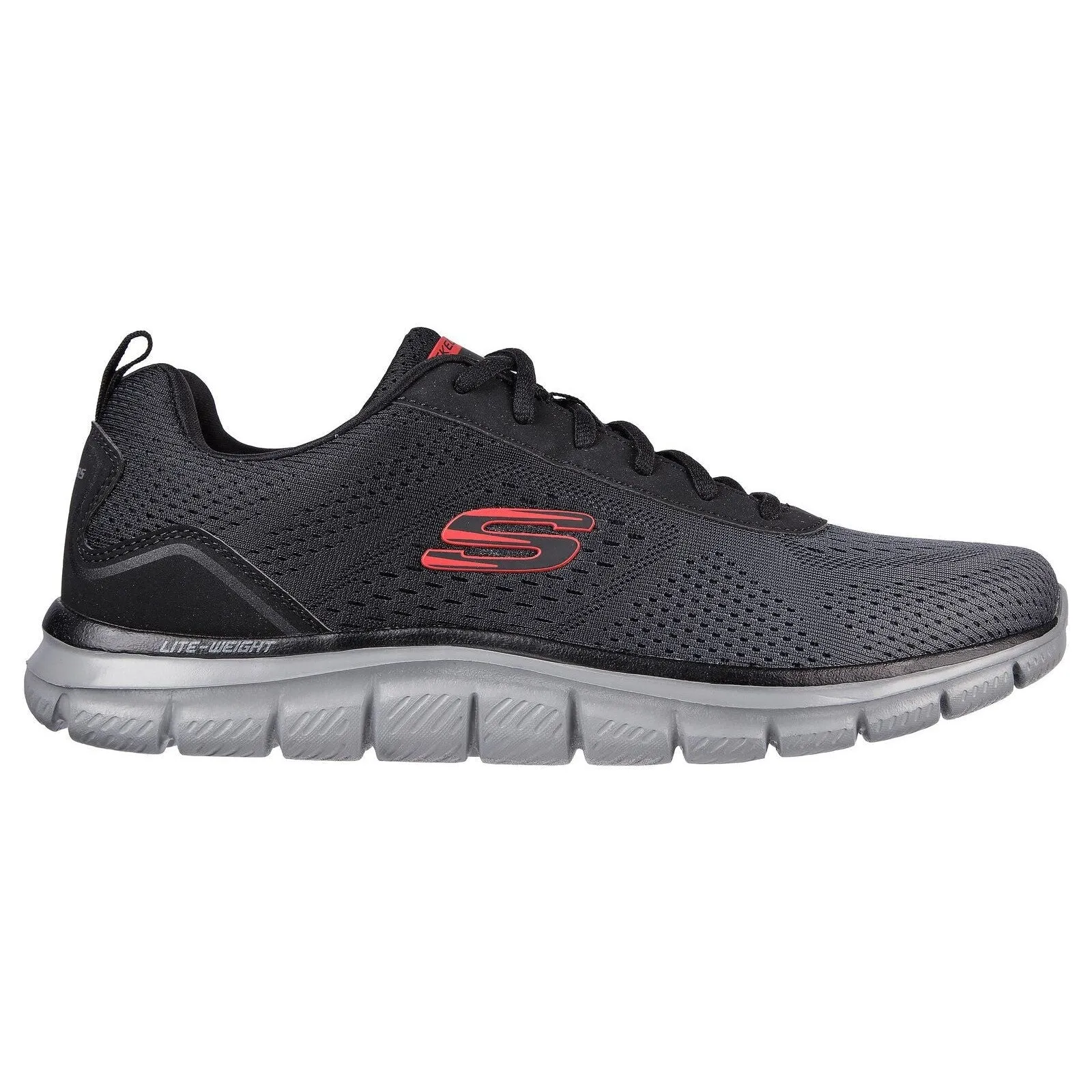 Skechers 232399 Track Ripkent Mens Black & Charcoal Textile Lace Up Trainers