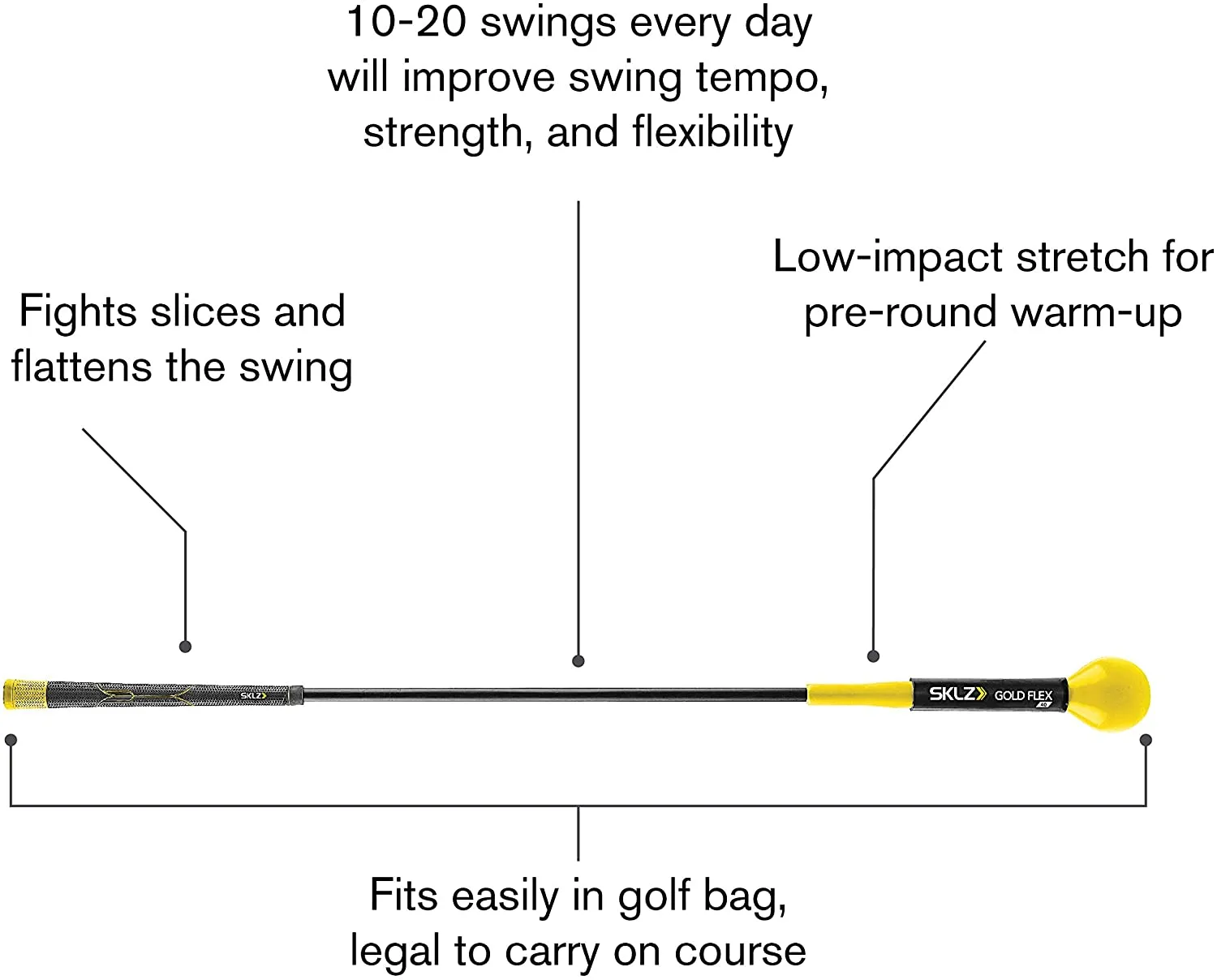 SKLZ Gold Flex Golf Swing Trainer Warm-Up Stick