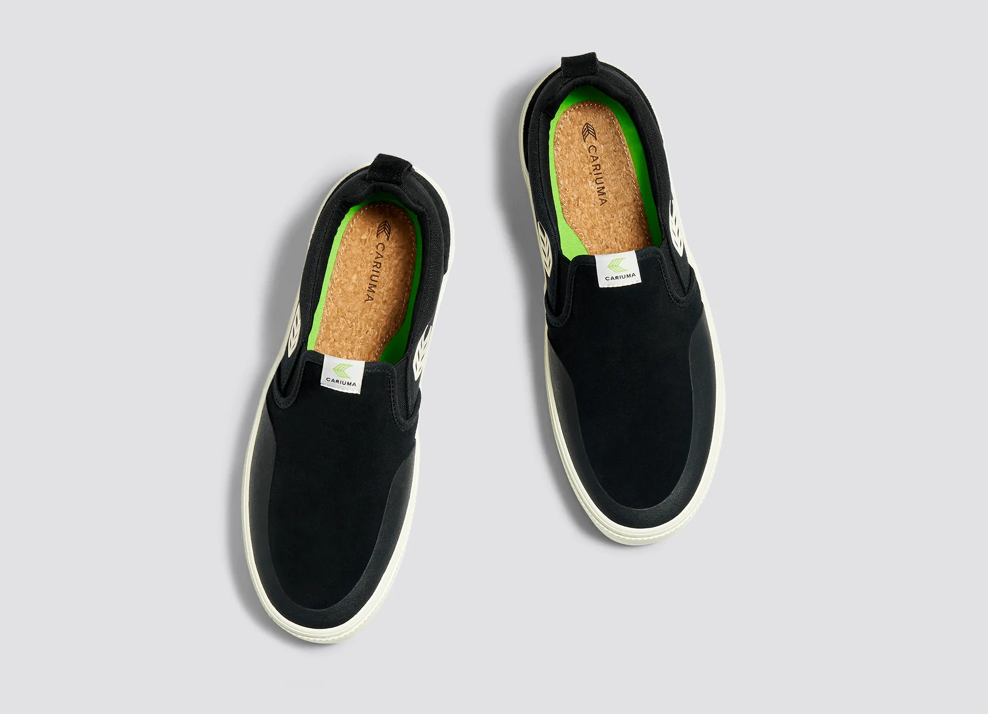 SLIP ON Skate PRO Black Suede and Canvas Ivory Logo Sneaker Men