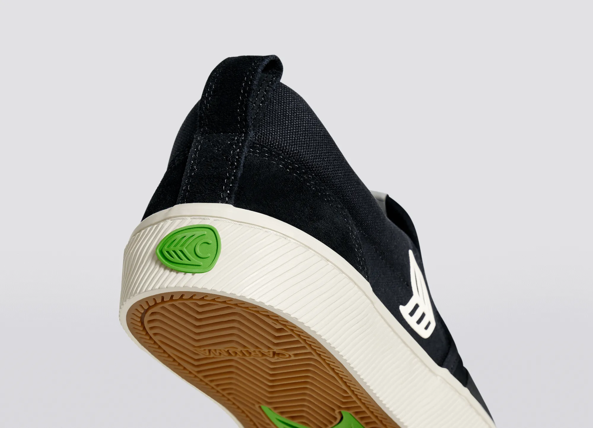 SLIP ON Skate PRO Black Suede and Canvas Ivory Logo Sneaker Men