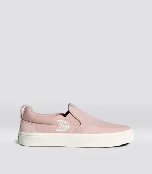 SLIP ON Skate PRO Rose Suede and Canvas Ivory Logo Sneaker Men