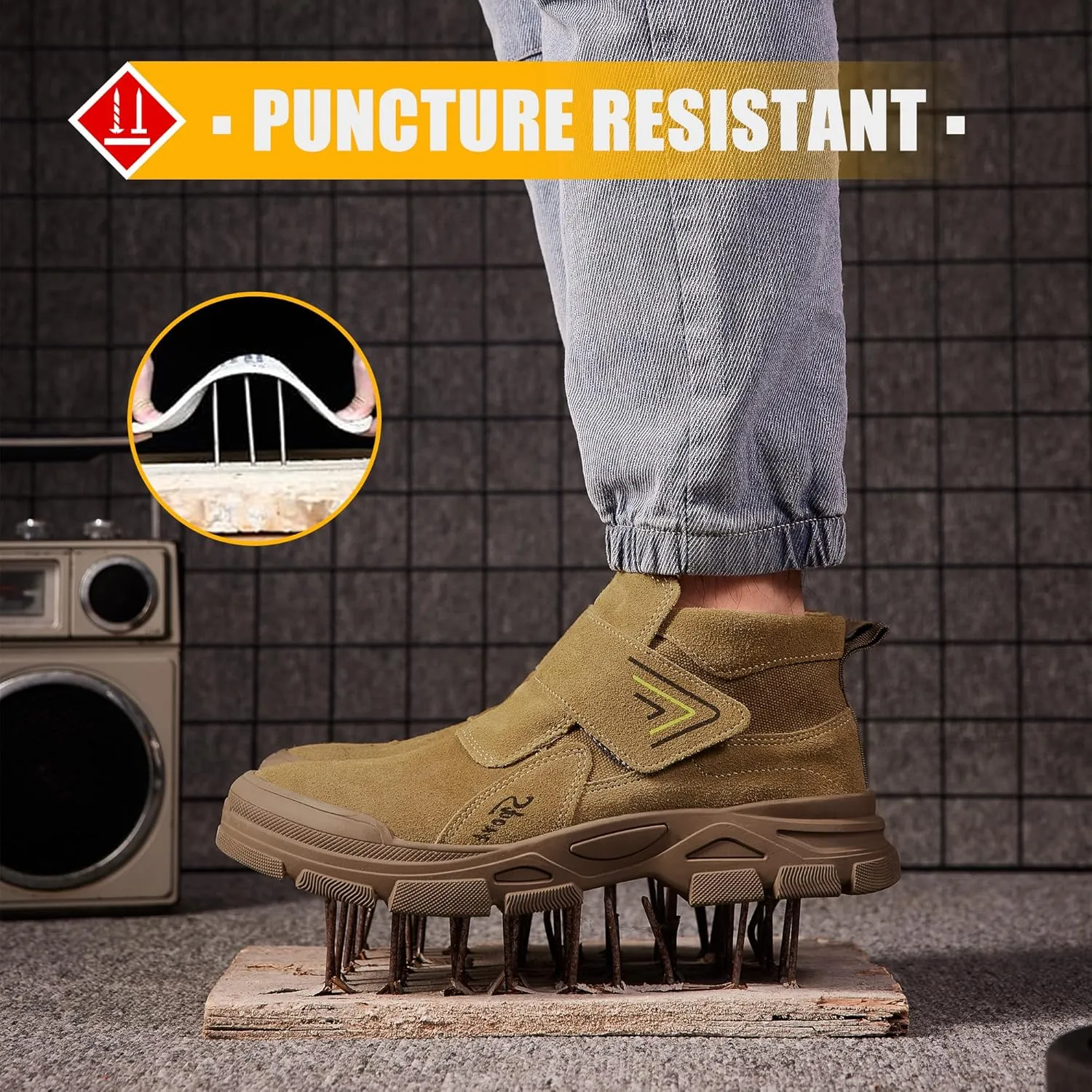 Steel Toe Boots for Men Safety Work Welding Industrial Indestructible Construction Non Slip Resistant Shoes