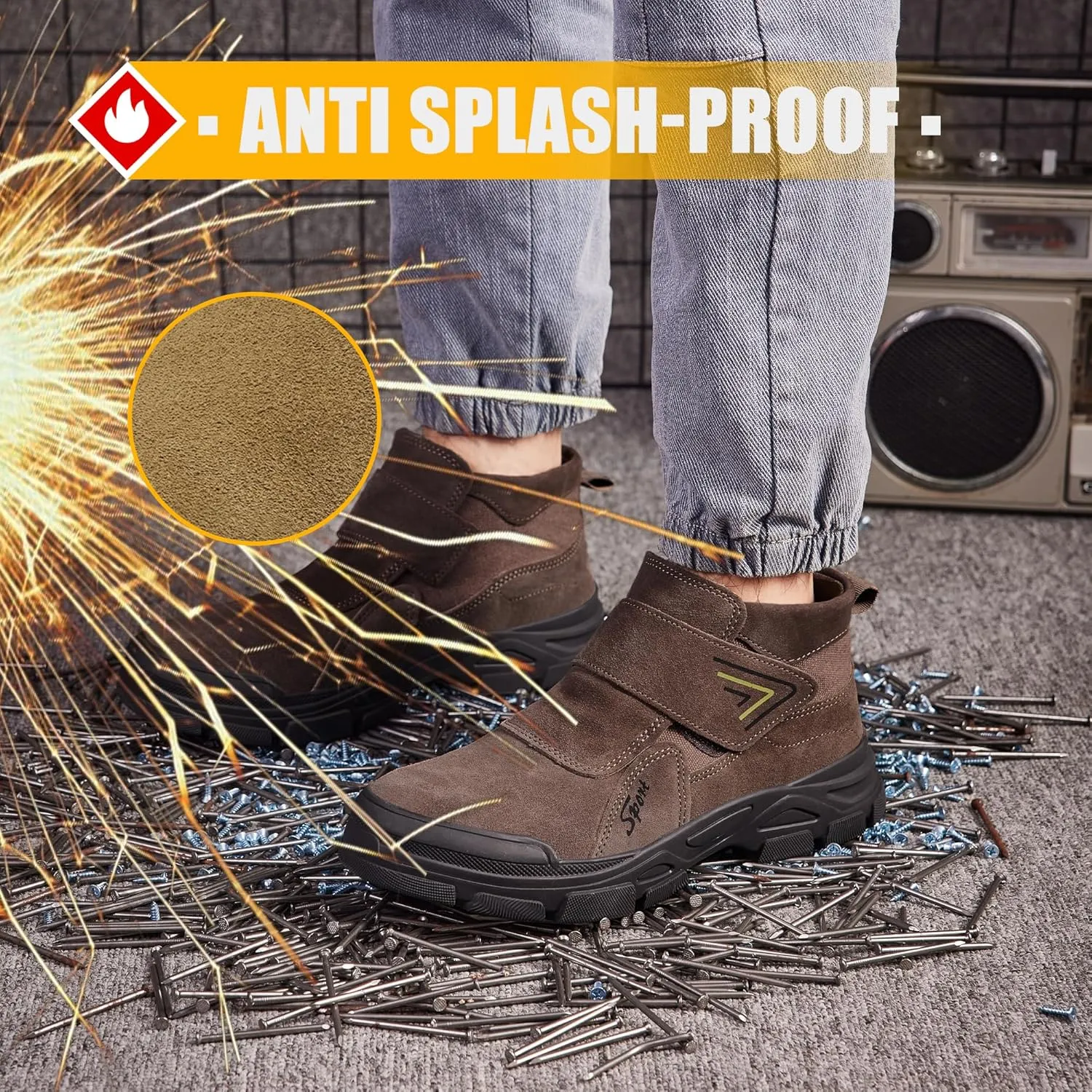 Steel Toe Boots for Men Safety Work Welding Industrial Indestructible Construction Non Slip Resistant Shoes