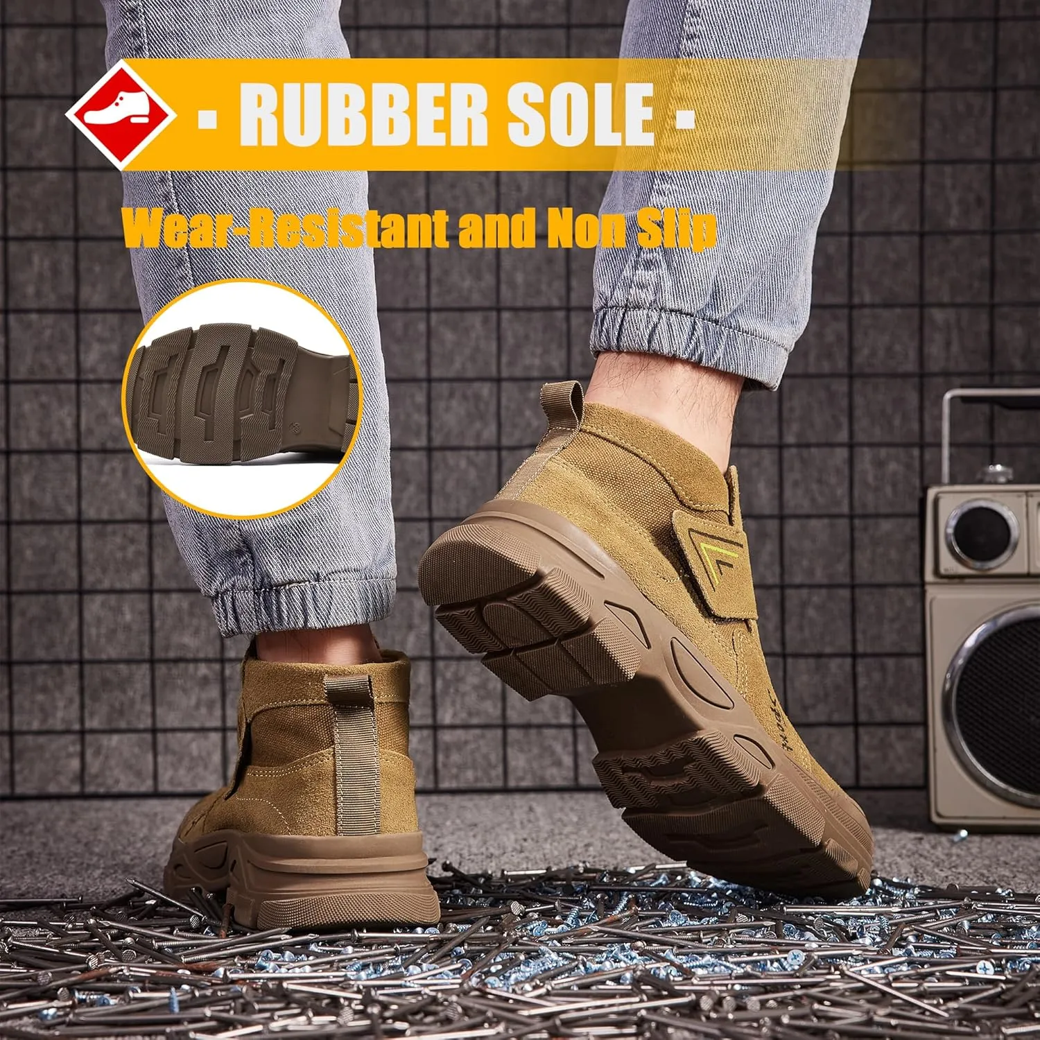 Steel Toe Boots for Men Safety Work Welding Industrial Indestructible Construction Non Slip Resistant Shoes