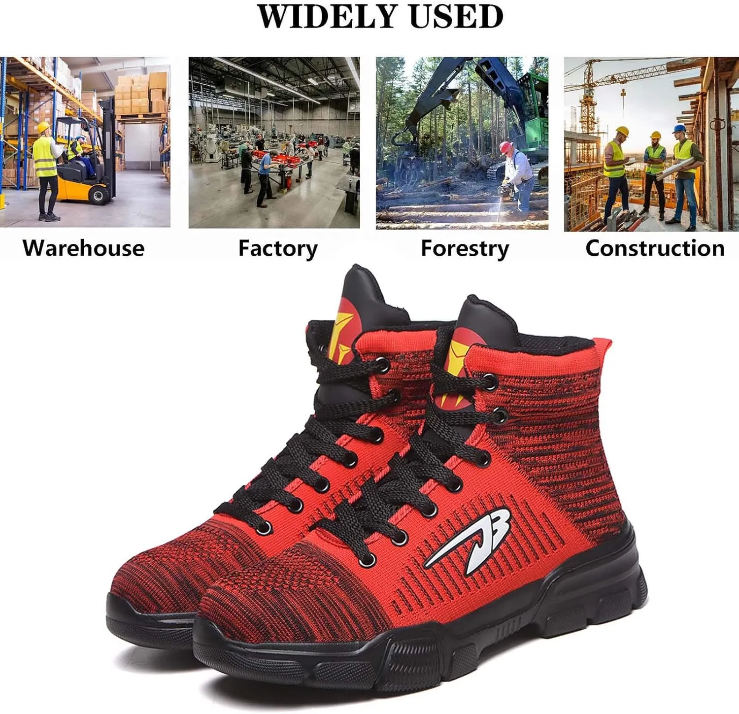 Steel Toe Work Boots for Men Women Lightweight Industrial & Construction Indestructible Safety Comfortable Shoes