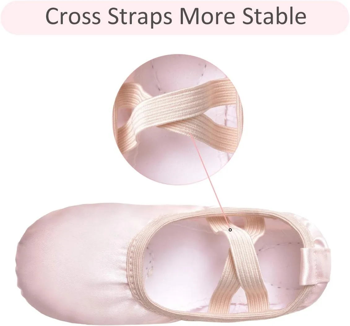 Stelle Ballet Shoes for Girls Satin/Ribbons Ballet Slippers Dance Shoes(Toddler/Little/Big Kids)