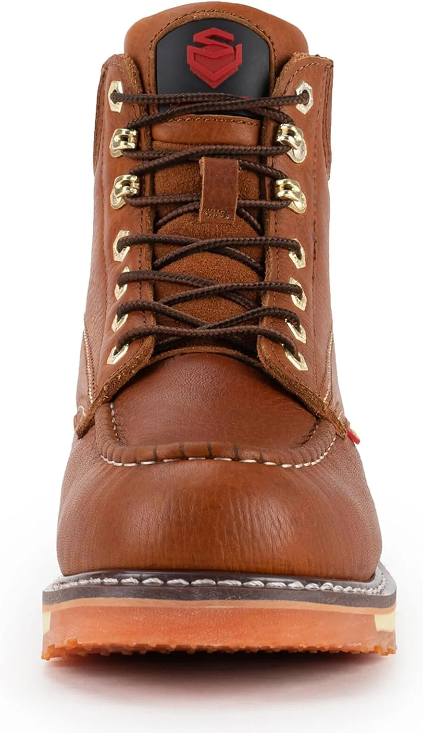 SUREWAY Mens Heavy Duty Soft/Composite/Steel Toe Work Boots for Men-Comfortable,Goodyear Welt,Full Grain Leather,6 in Wedge Moc Toe Construction Boots/Shoes