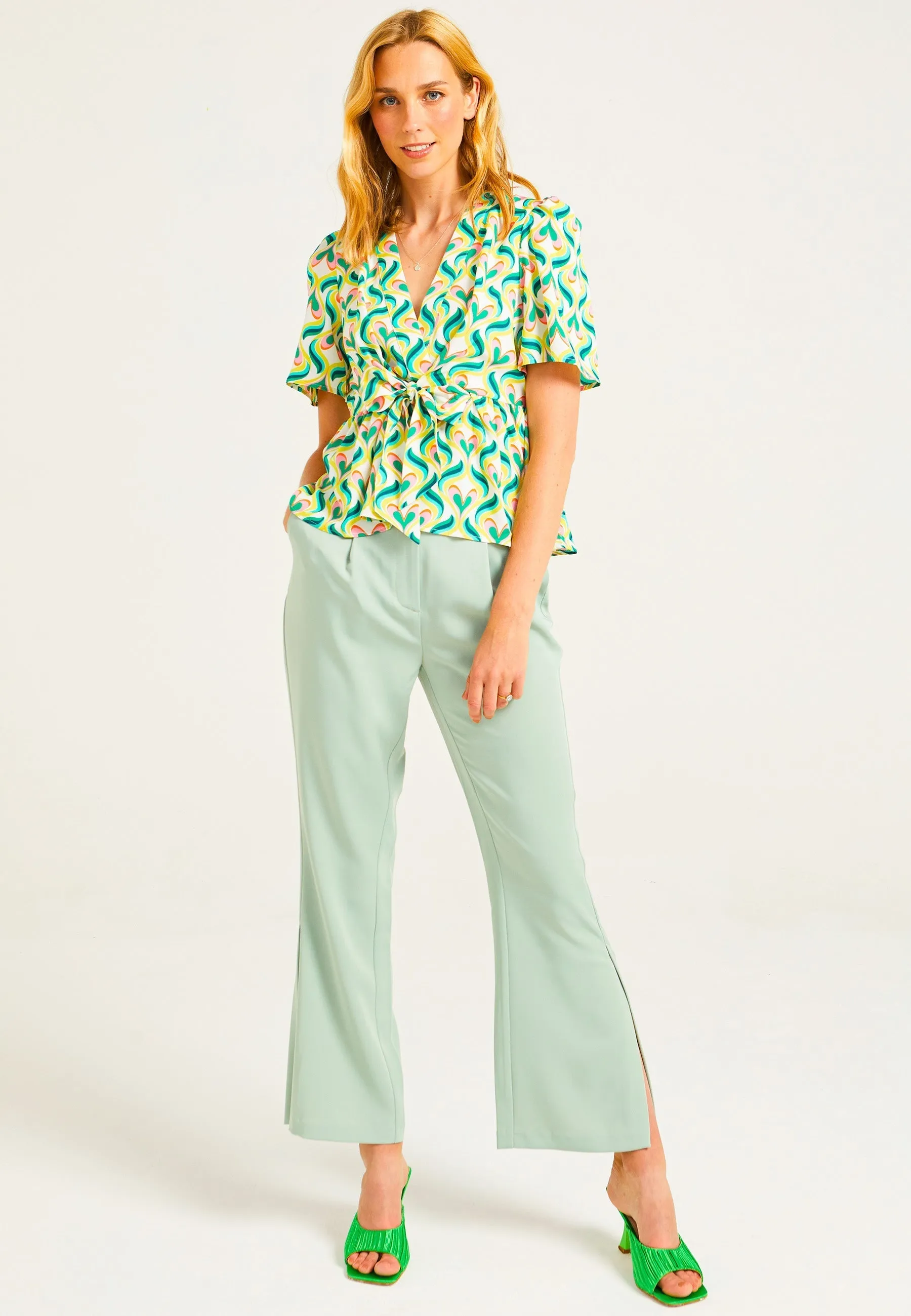 Tailored Trousers in Sage Green