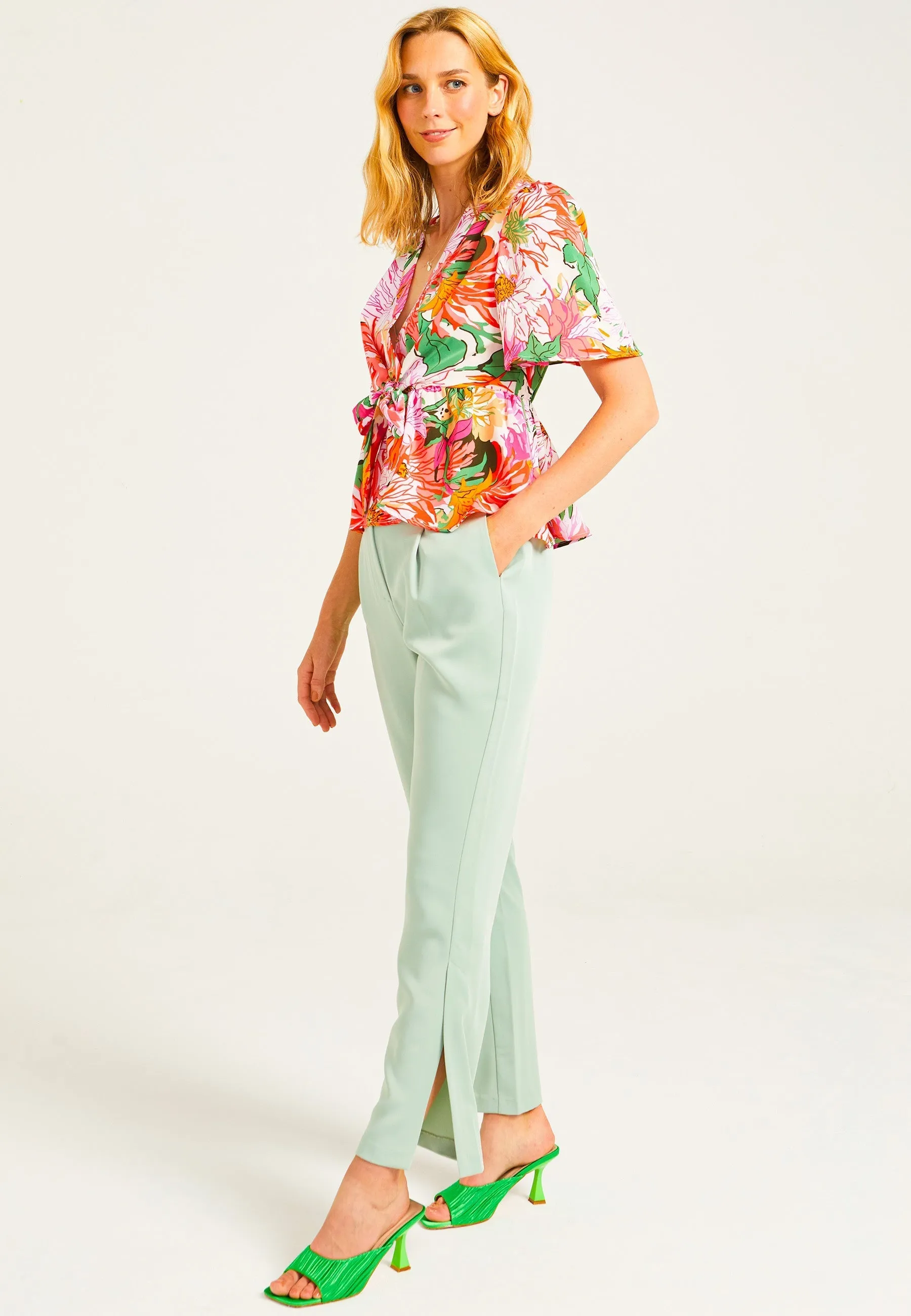 Tailored Trousers in Sage Green