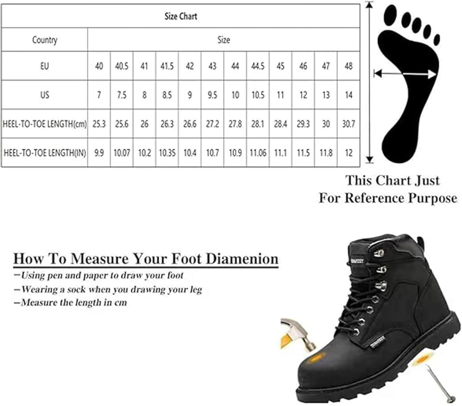 Tanleewa Work Safety Boots for Men Steel Toe Leather Boots Industrial Construction Non Slip Comfortable Working Botas