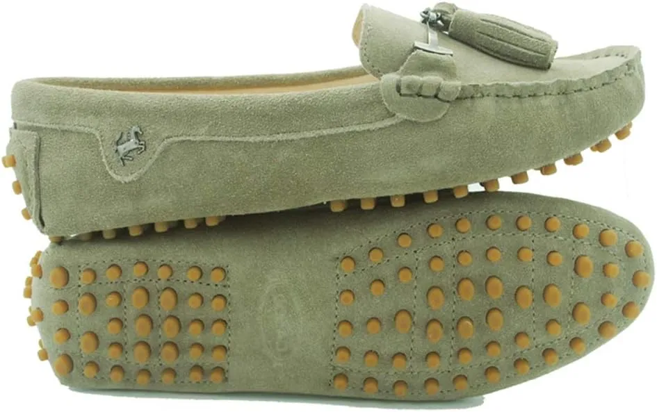 TDA Womens Casual Comfort Slip-on Metal Button Tassel Suede Leather Driving Walking Trail Running Loafers Boat Shoes Multi Colored