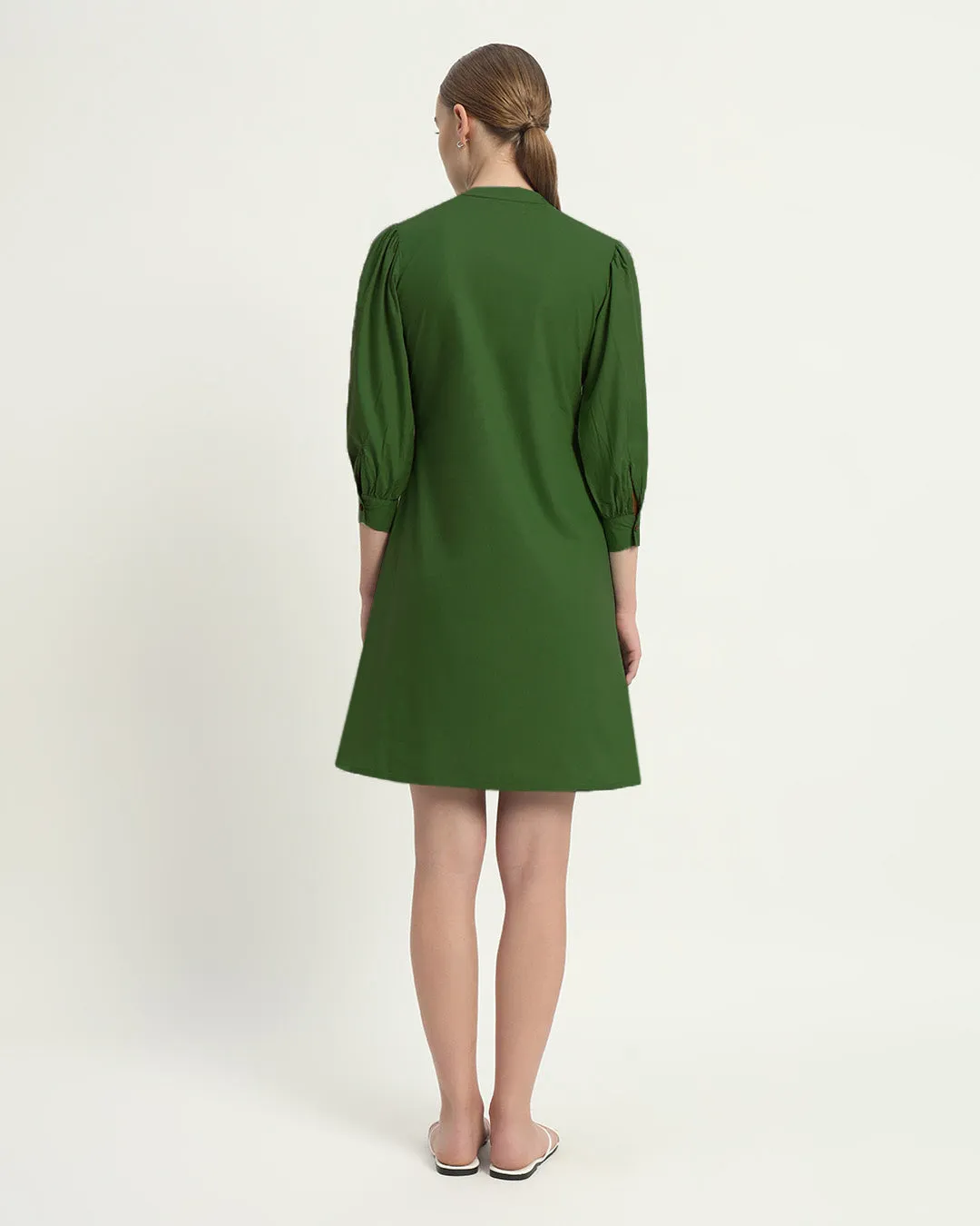 The Roslyn Emerald Cotton Dress