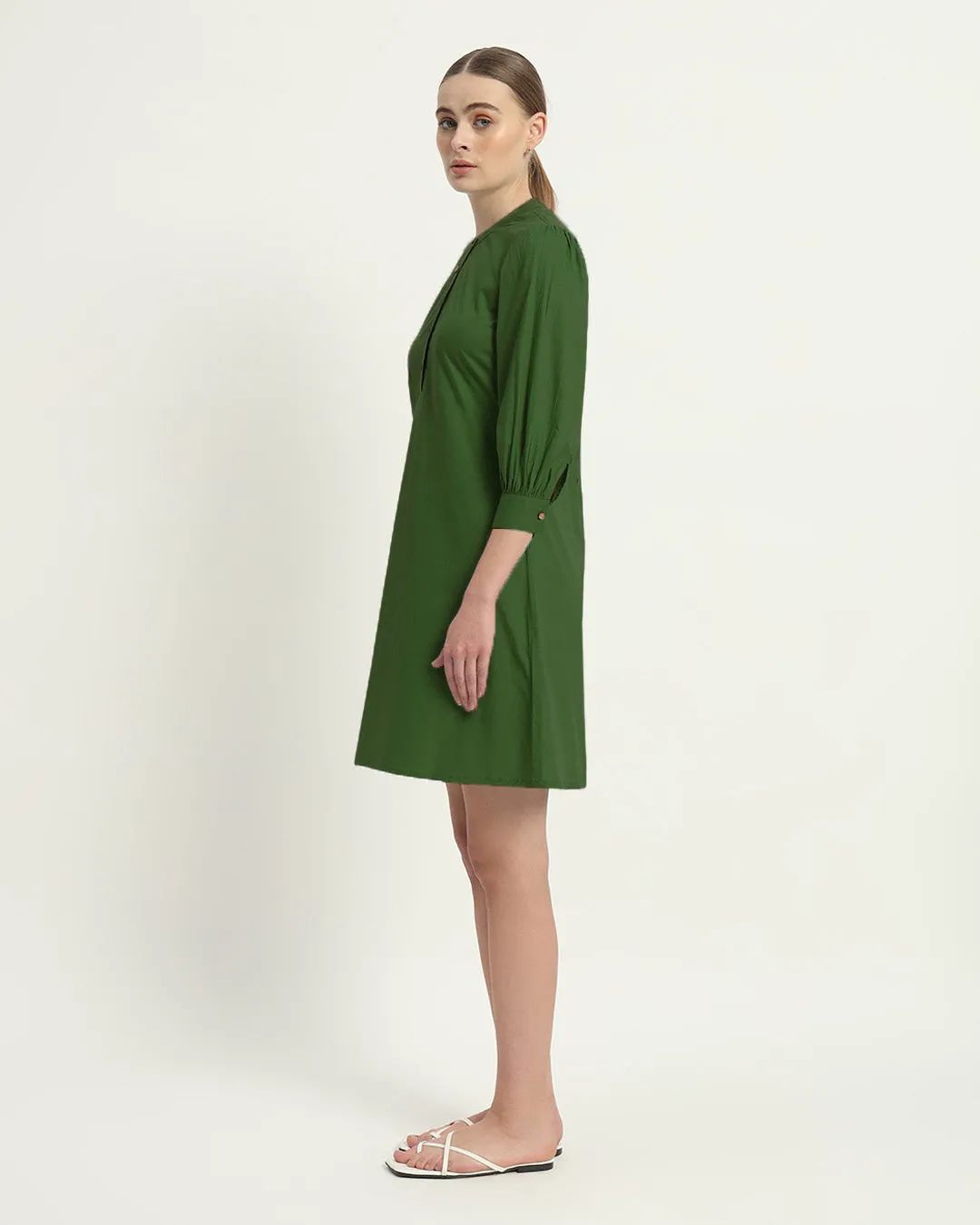 The Roslyn Emerald Cotton Dress