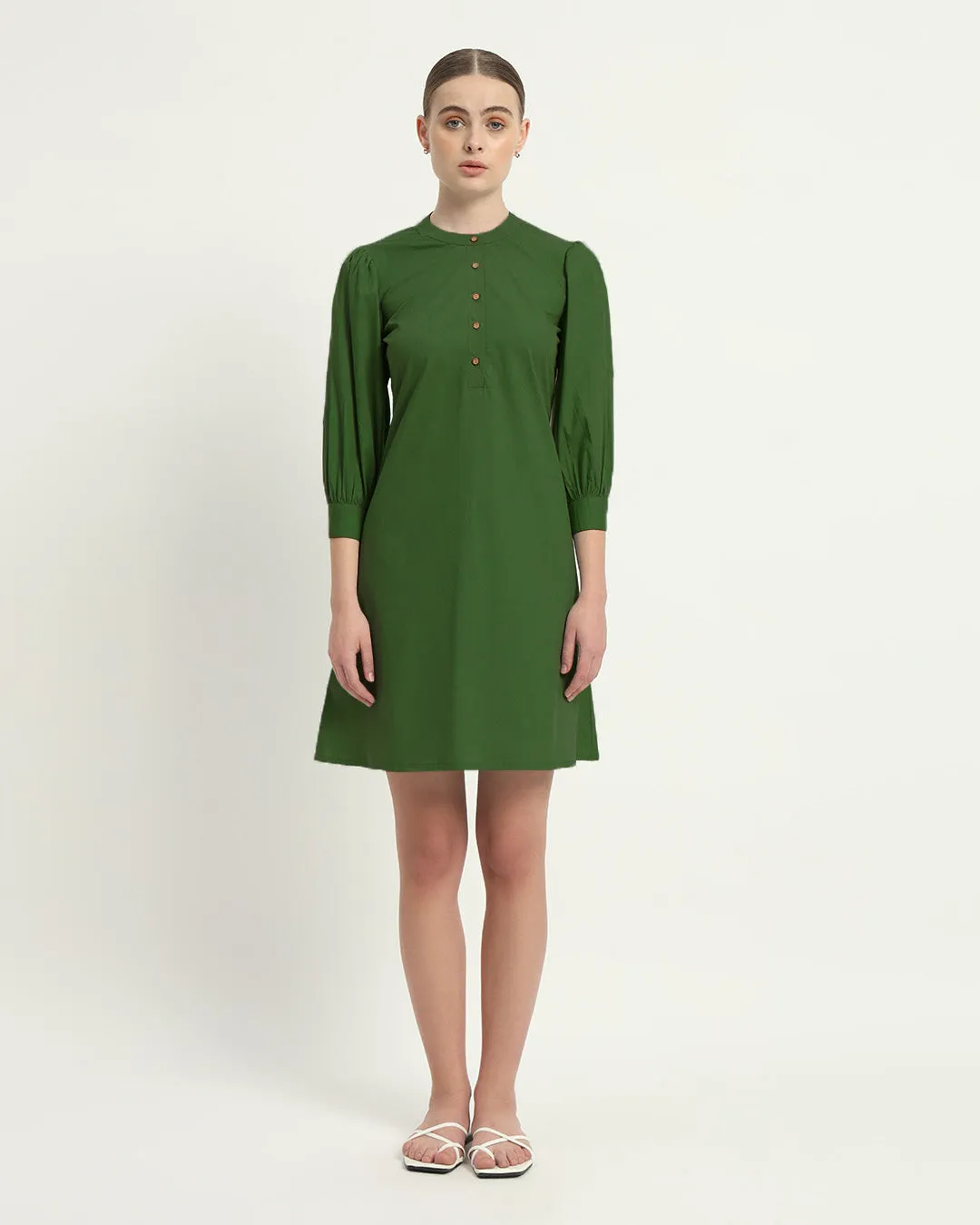 The Roslyn Emerald Cotton Dress