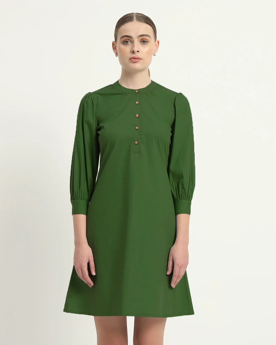 The Roslyn Emerald Cotton Dress
