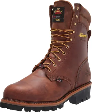 Thorogood Logger Series 9 Waterproof Insulated Steel Toe Work Boots for Men - Premium Leather with 400g Thinsulate and Vibram Slip-Resistant Heel Outsole