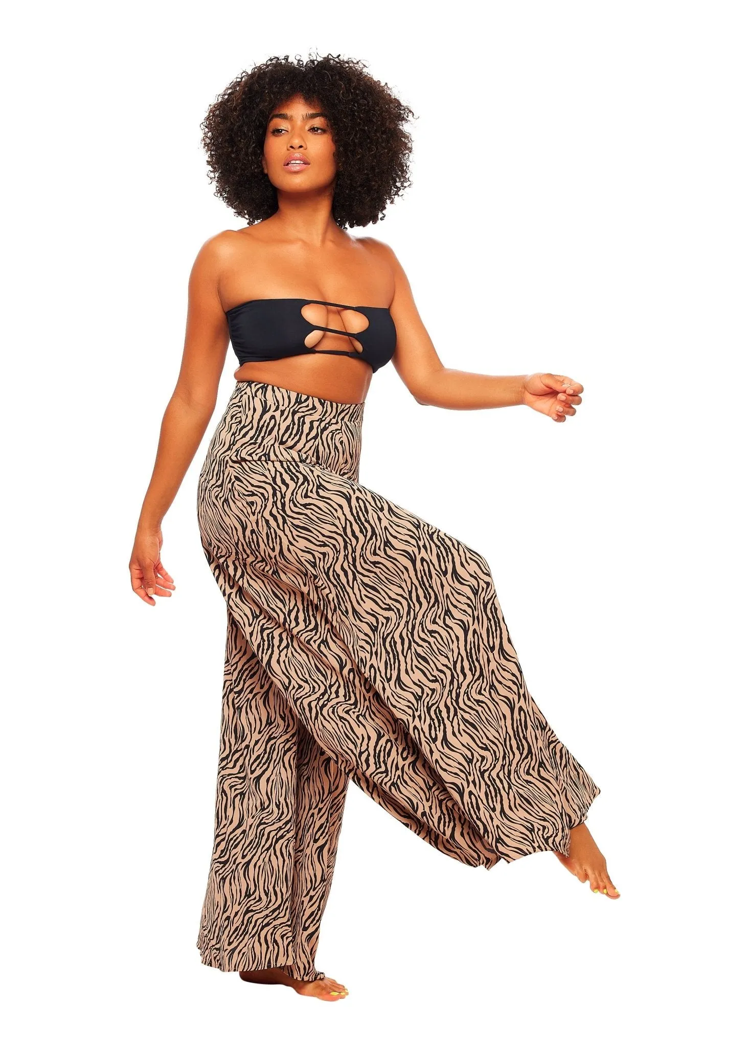 Tie Tube Top and Pant Set Animal Print