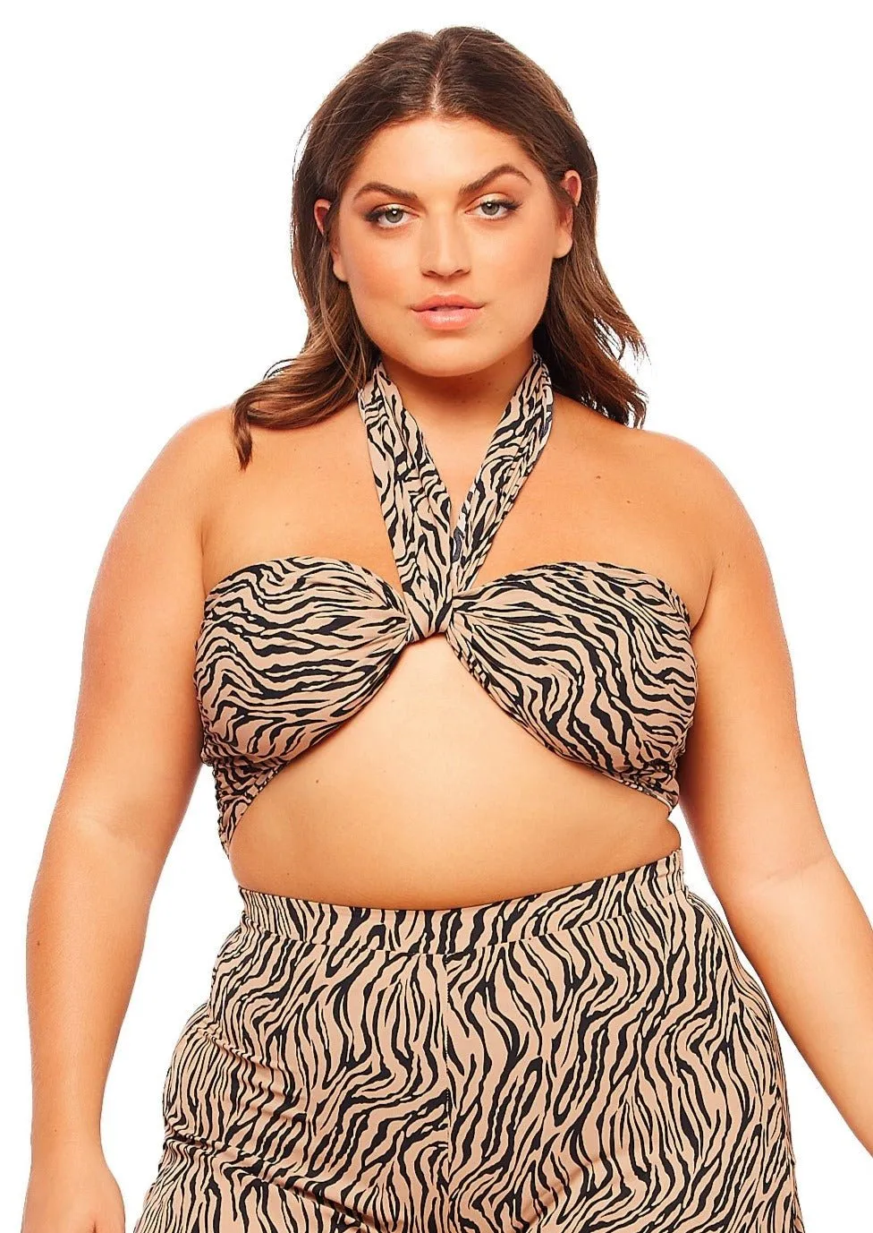 Tie Tube Top and Pant Set Animal Print