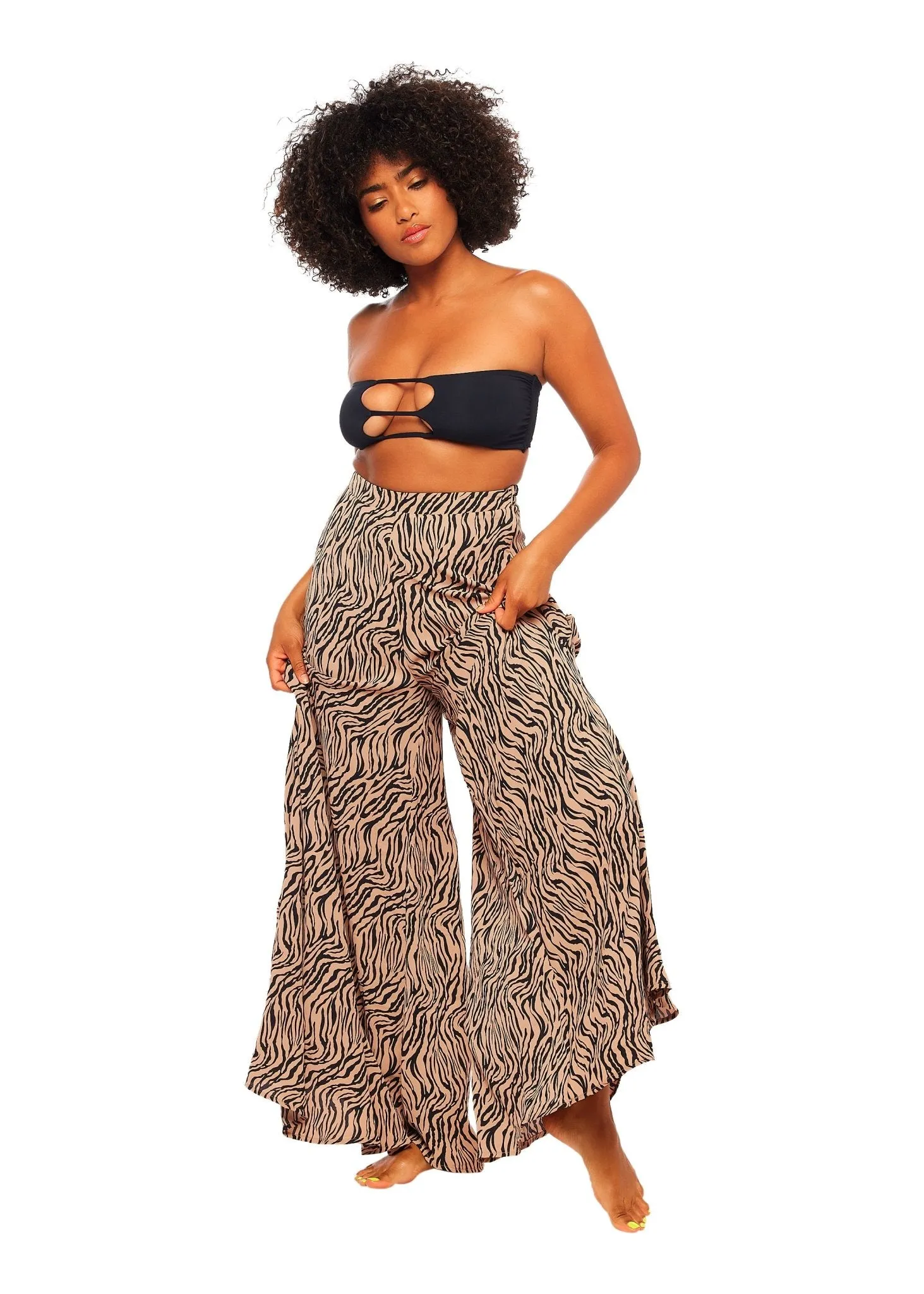 Tie Tube Top and Pant Set Animal Print