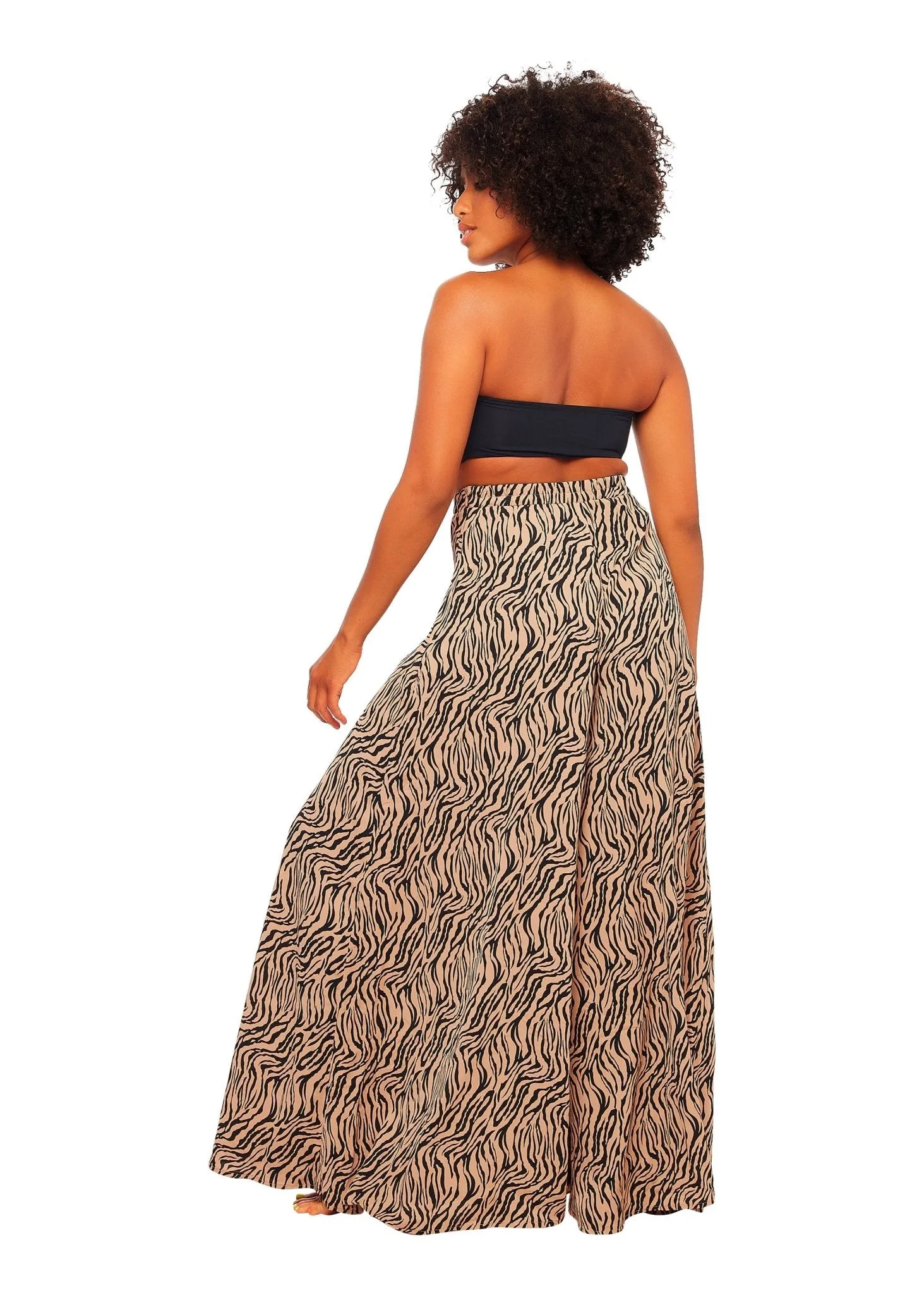 Tie Tube Top and Pant Set Animal Print