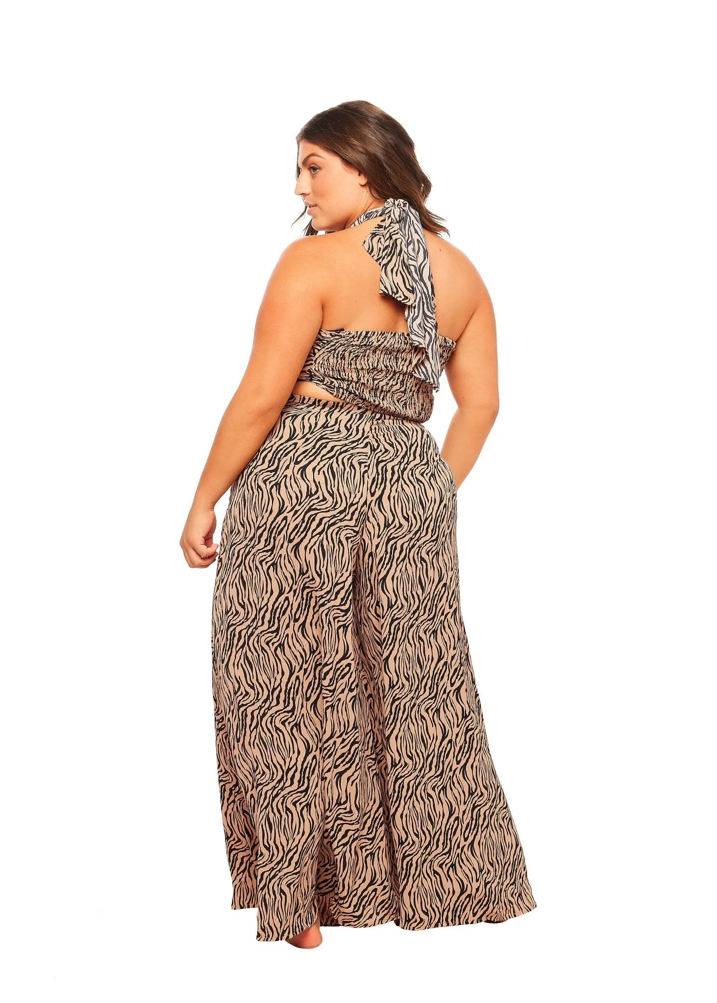Tie Tube Top and Pant Set Animal Print