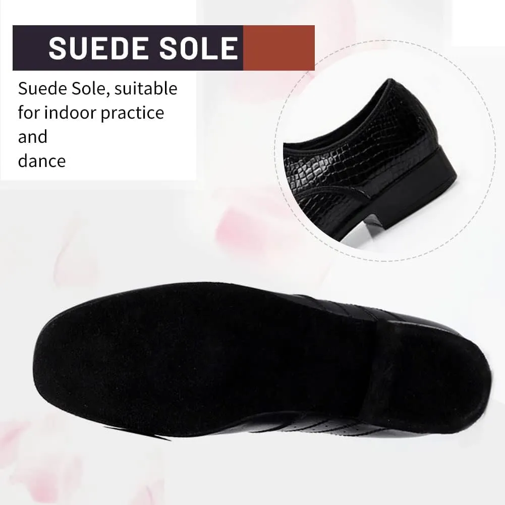 TINRYMX Men Latin Dance Shoes Lace-up Standard Ballroom Modern Tango Salsa Practice Social Dance Shoes,Model-LHD401