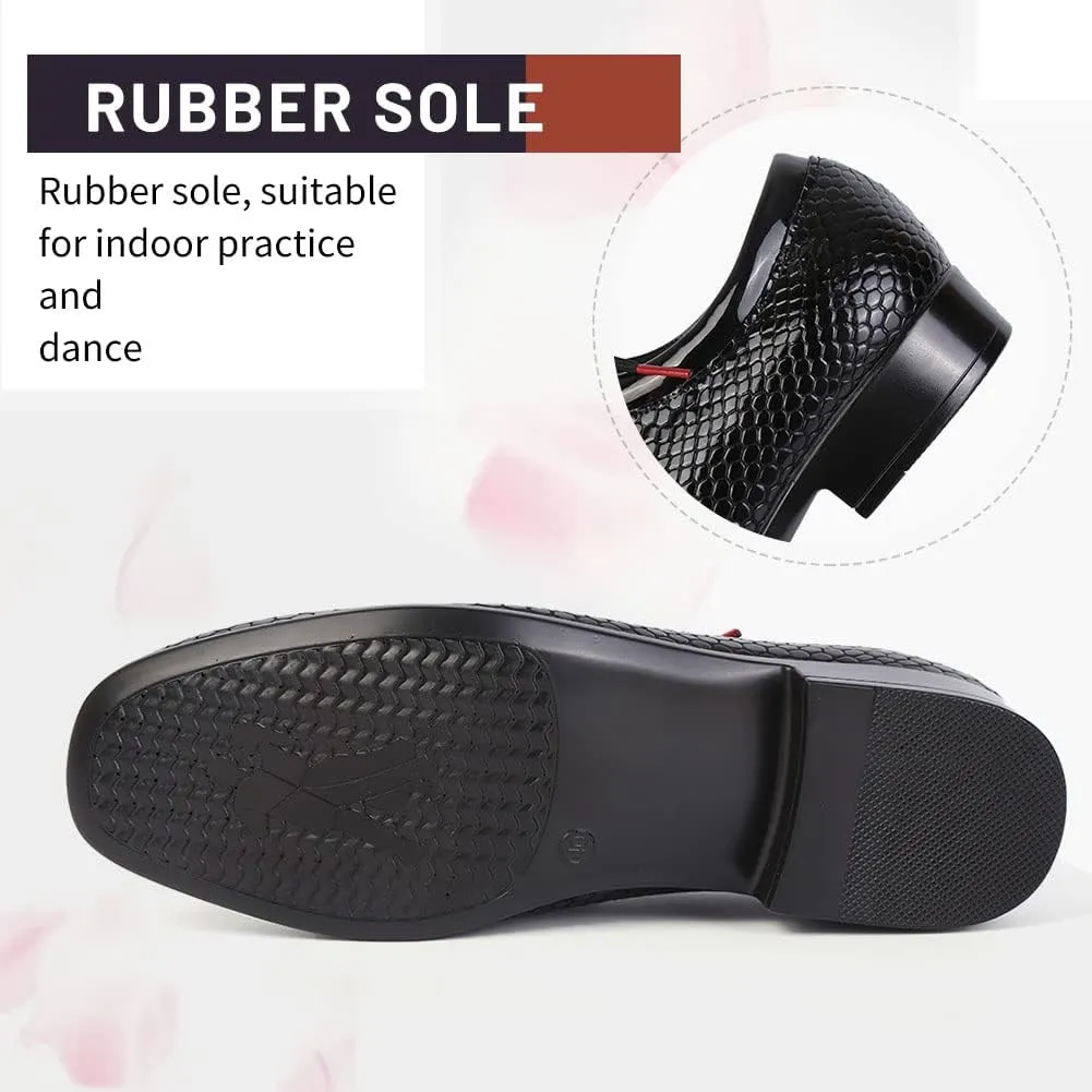 TINRYMX Men Latin Dance Shoes Lace-up Standard Ballroom Modern Tango Salsa Practice Social Dance Shoes,Model-LHD401