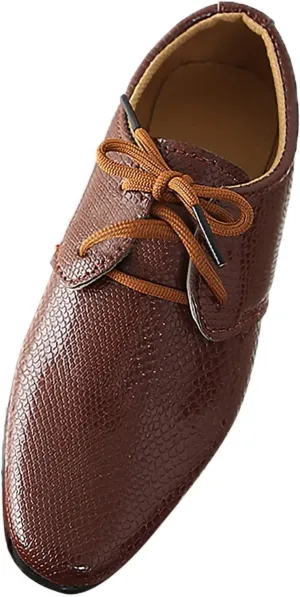 Toddler Boys Dress Shoes Kids Classic Lace Up Oxfords Solid Casual School Shoes British Style Dressy Leather Shoes