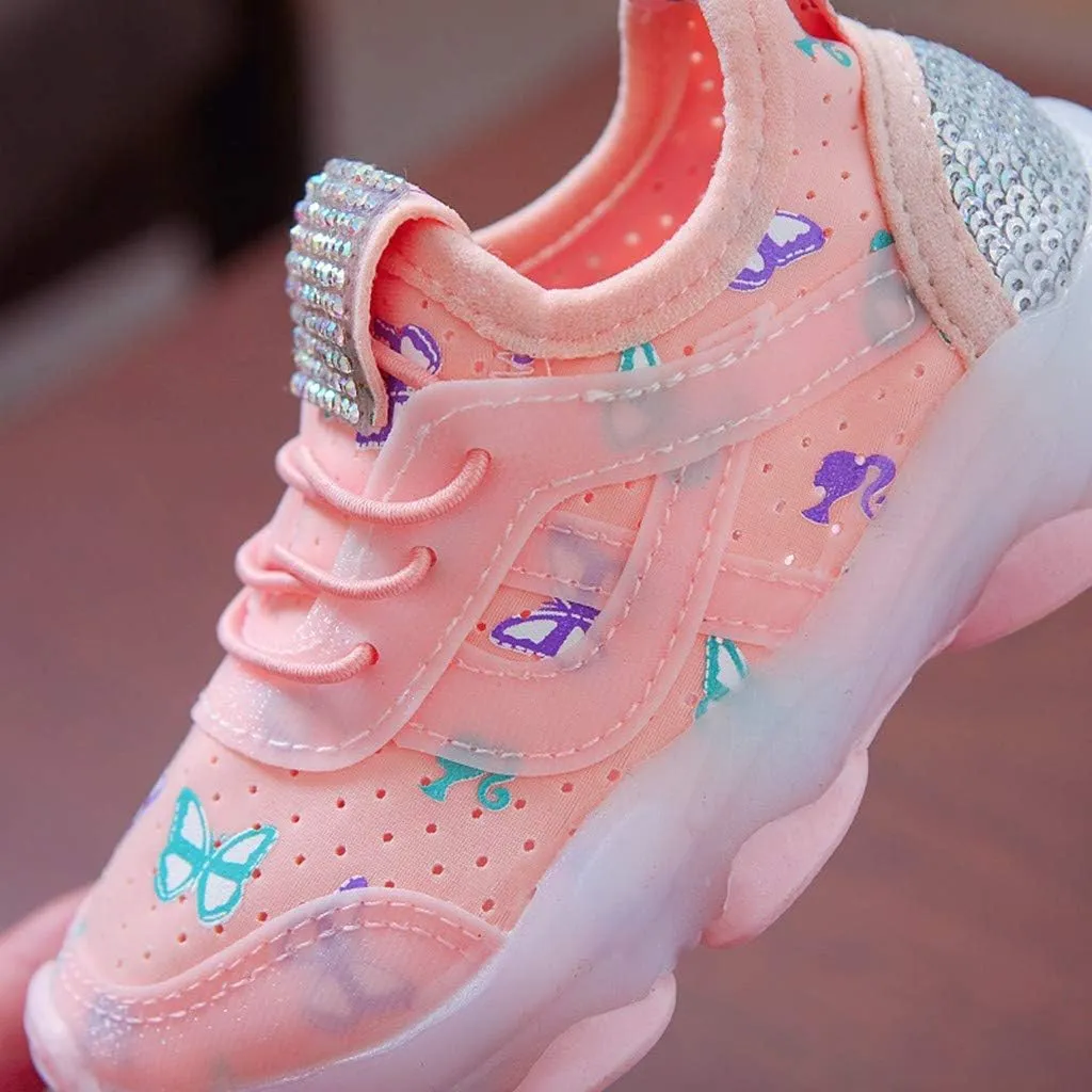 Toddler Boys Girls Light Up Shoes Lightweight Breathable Anti-Slip Led Flashing Sport Sneakers for Toddler Kids
