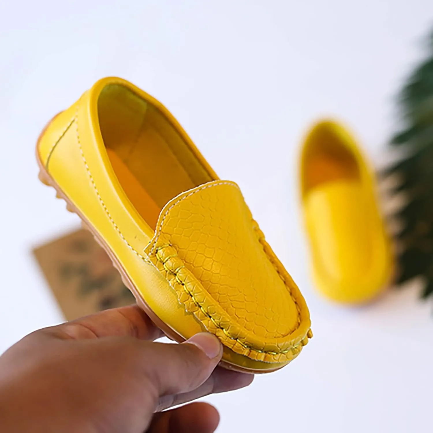 Toddler Boys Girls Loafer Shoes Soft Synthetic Leather Slip On occasin Flat Boat Dress Shoes for Kids