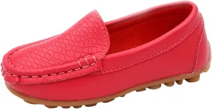 Toddler Boys Girls Loafer Shoes Soft Synthetic Leather Slip On occasin Flat Boat Dress Shoes for Kids
