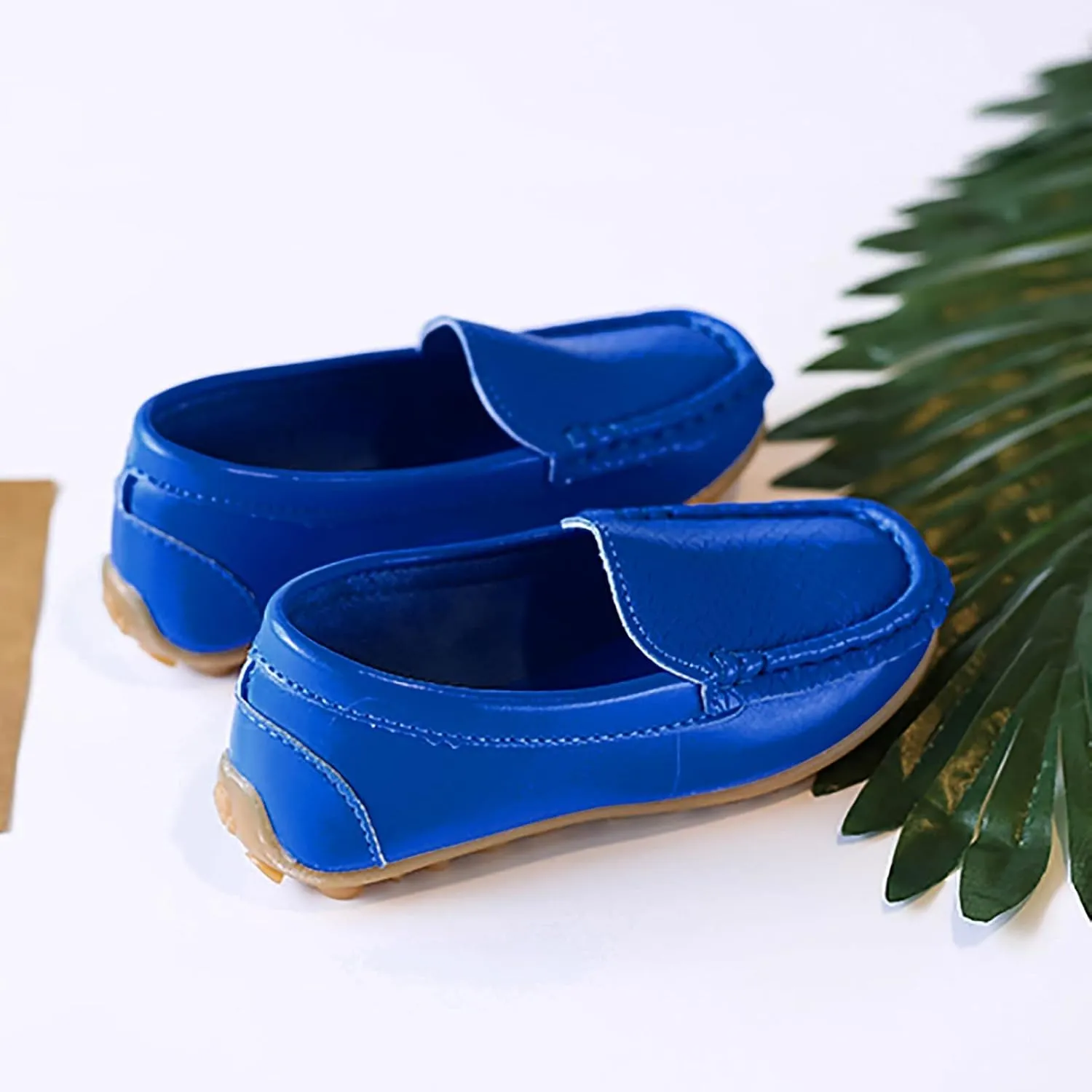 Toddler Boys Girls Loafer Shoes Soft Synthetic Leather Slip On occasin Flat Boat Dress Shoes for Kids
