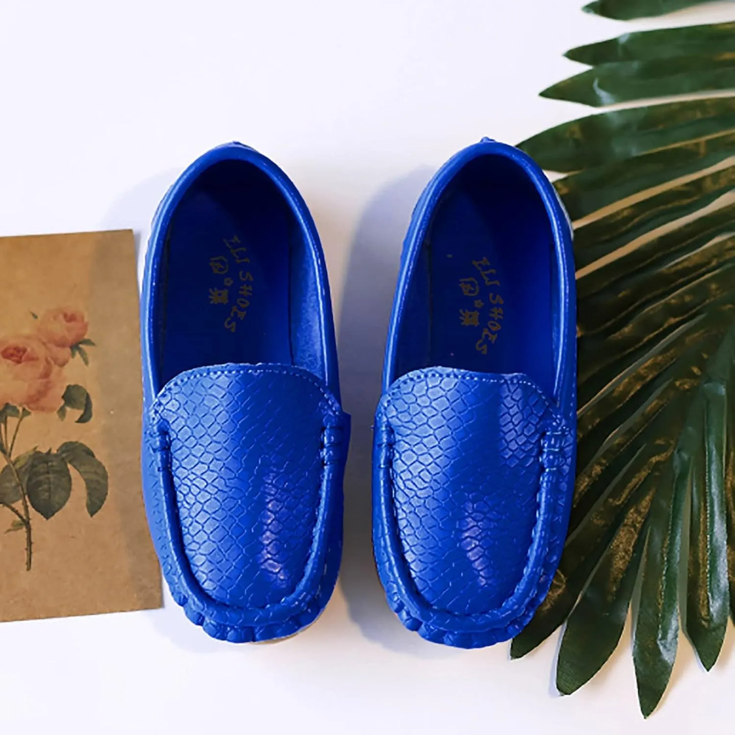 Toddler Boys Girls Loafer Shoes Soft Synthetic Leather Slip On occasin Flat Boat Dress Shoes for Kids