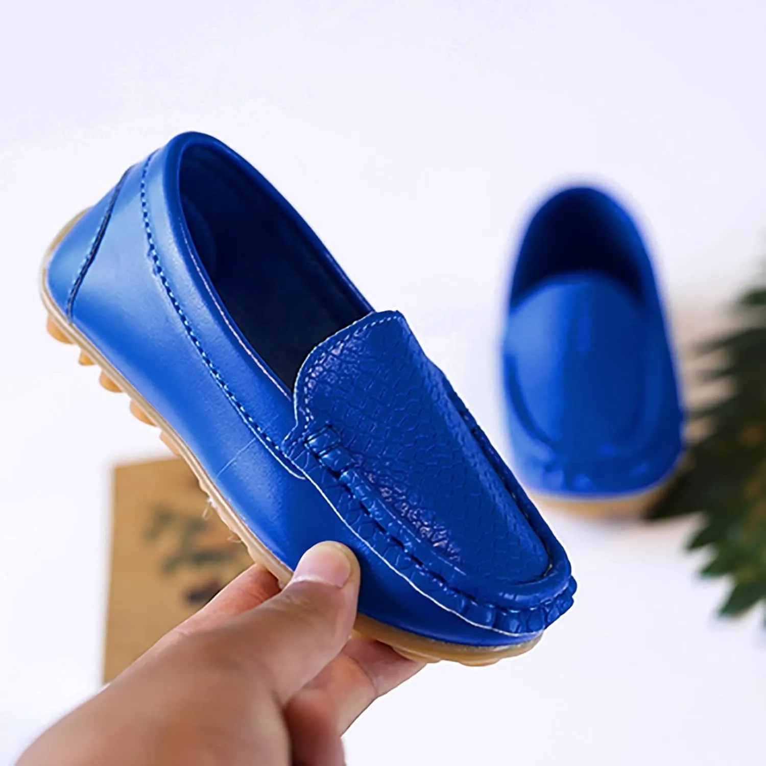Toddler Boys Girls Loafer Shoes Soft Synthetic Leather Slip On occasin Flat Boat Dress Shoes for Kids