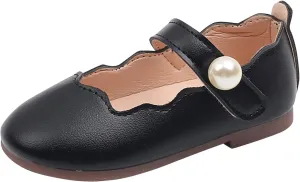 Toddler Flower Girls Dress Shoes, Mary Jane Ballet Flats for Party School Wedding Low Heels Baby Dress Shoes Girl