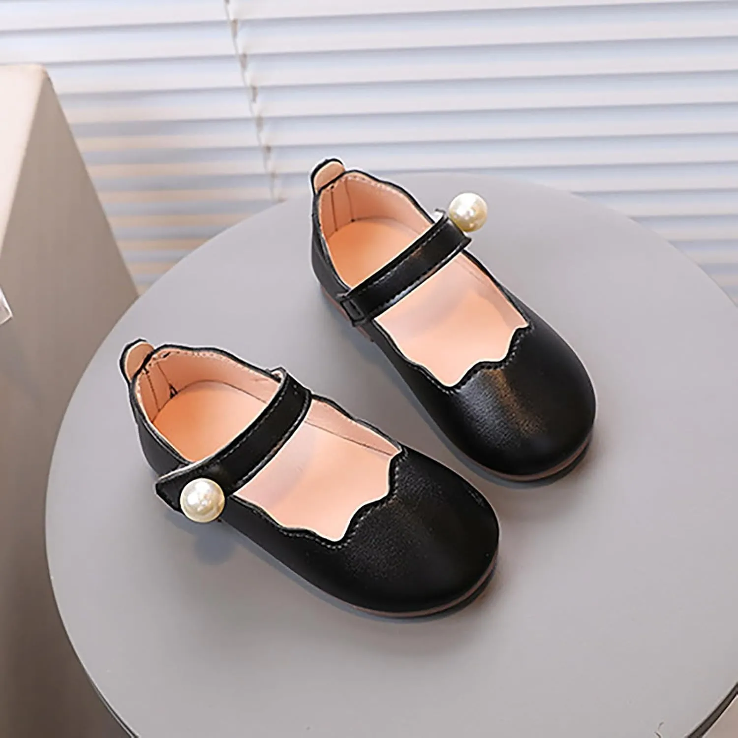 Toddler Flower Girls Dress Shoes, Mary Jane Ballet Flats for Party School Wedding Low Heels Baby Dress Shoes Girl