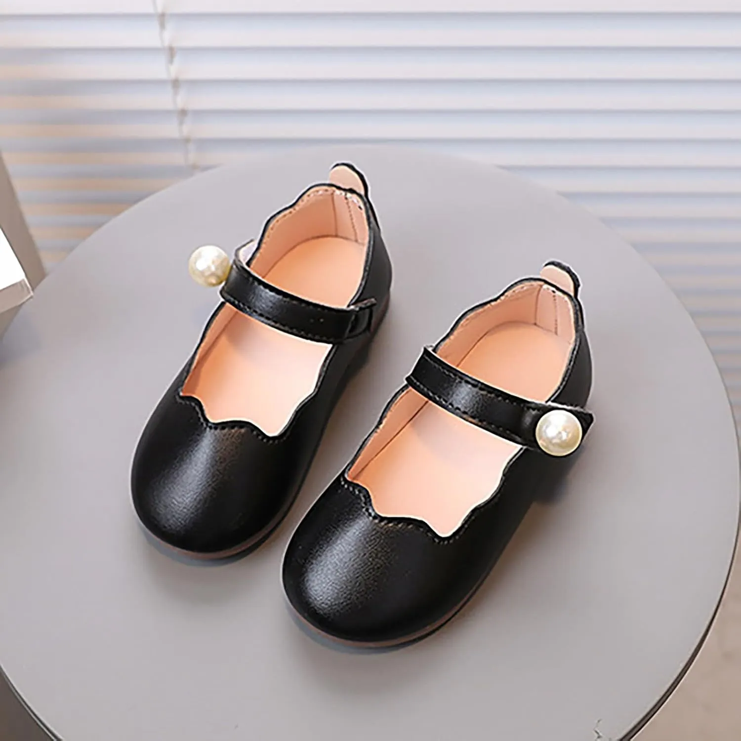 Toddler Flower Girls Dress Shoes, Mary Jane Ballet Flats for Party School Wedding Low Heels Shoes