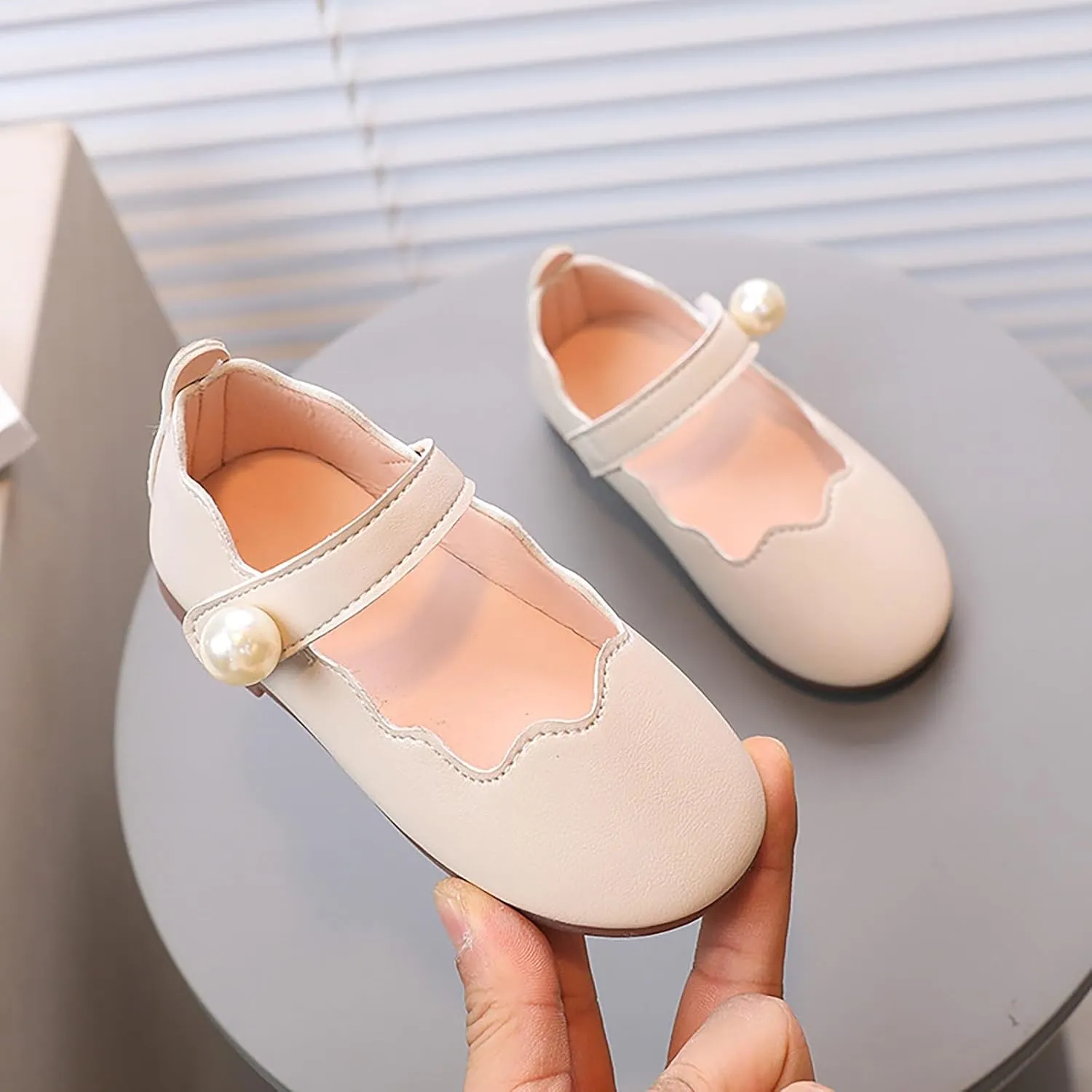 Toddler Flower Girls Dress Shoes, Mary Jane Ballet Flats for Party School Wedding Low Heels Shoes