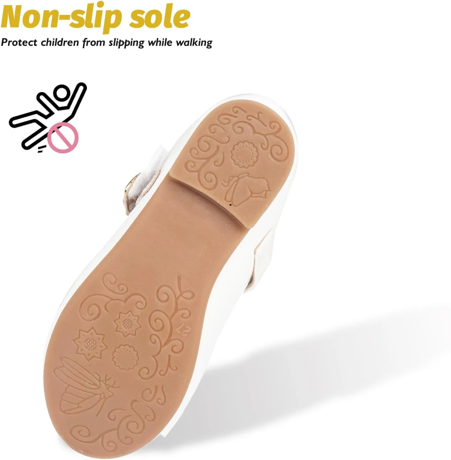 Toddler Girls Flats Mary Jane Shoes Flower Girl Dress Shoes School Wedding Party Ballet Flats for Little Kids