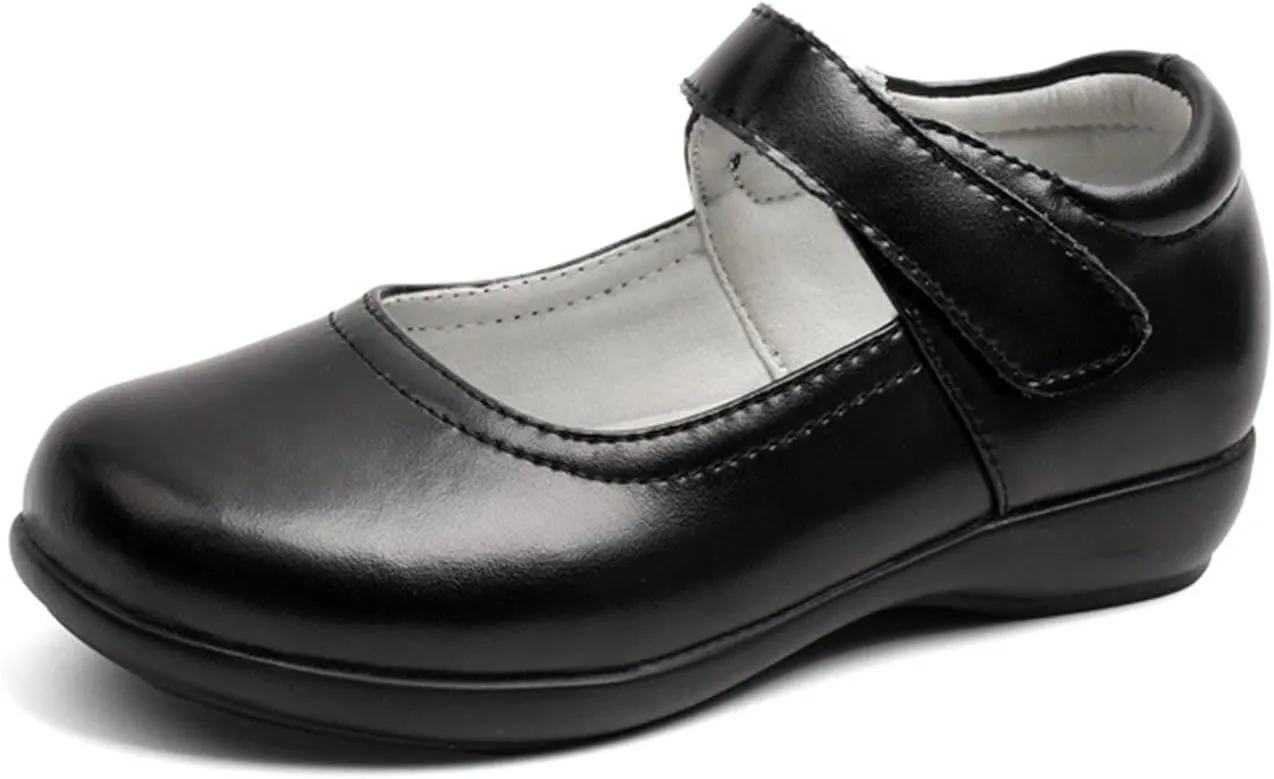 Toddler Girls Mary Jane Dress Shoes Little Kid School Ballet Flat for Girls Non-Slip Sole Faux Leather Shoes Loafers