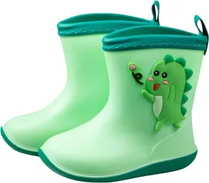 Toddler Rain Boots Big Dinosaur Children's Rain Shoes Cartoon Pattern Baby Rain Boots Wearable Water Rubber Shoes, 5