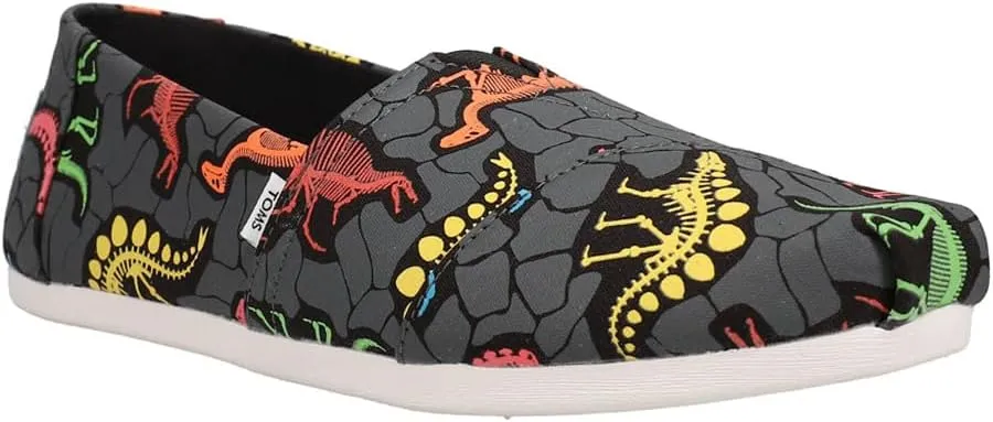 TOMS Womens Alpargata Graphic Slip On Flats Casual - Grey, Multi