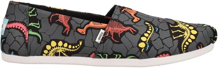 TOMS Womens Alpargata Graphic Slip On Flats Casual - Grey, Multi