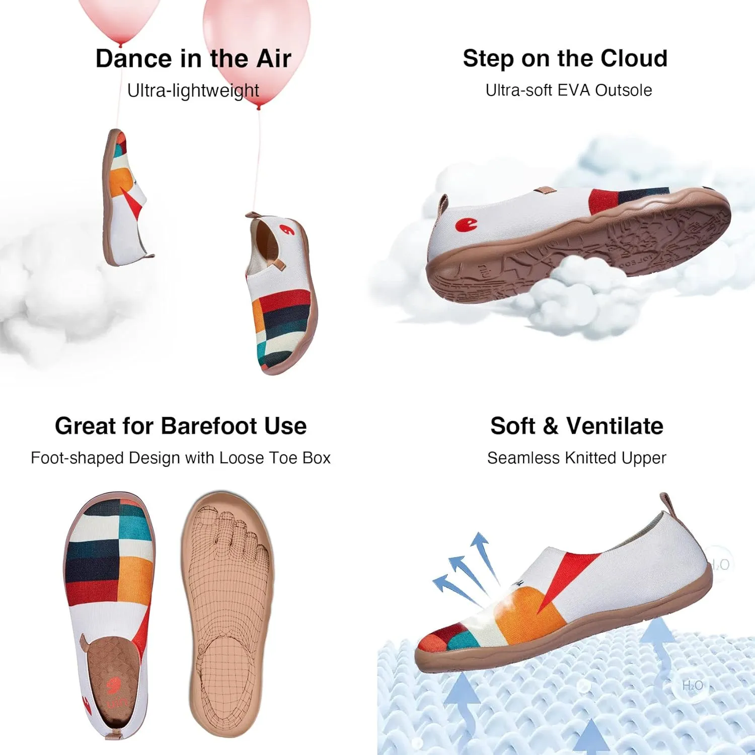 UIN Men's Loafers Painted Travel Shoes Slip On Walking Casual Lightweight Comfort Fashion Sneaker ToledoColor & Geometry
