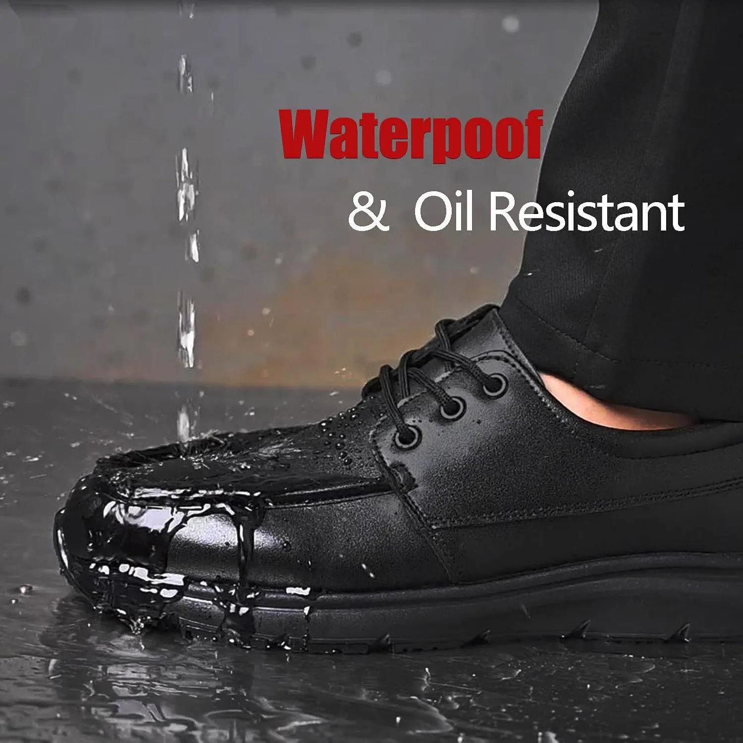ulogu Non Slip Waterproof Shoes for Men WomenOil Resistant Slip On Work Loafers