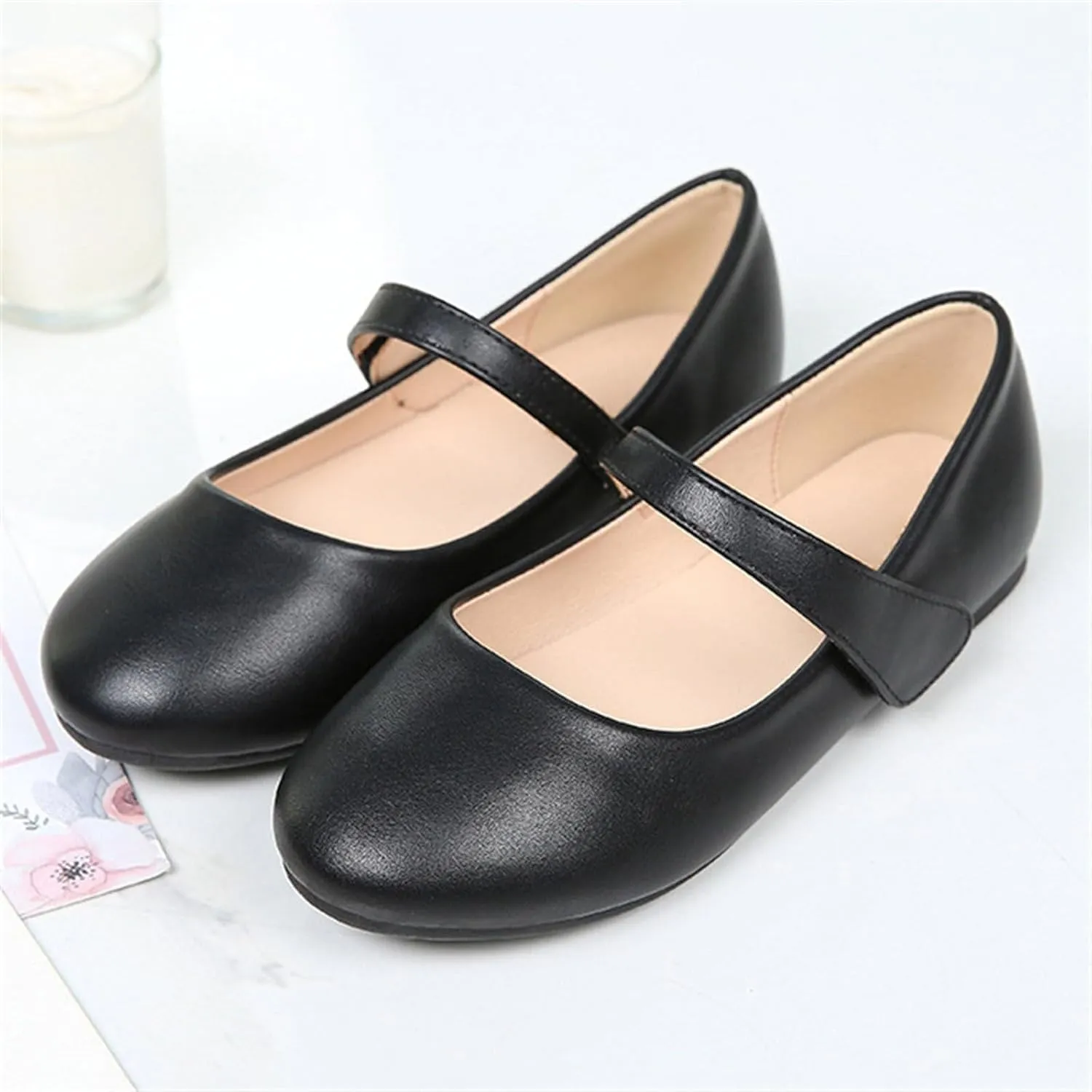 Unisex-Child Dressy Ballet Shoes Toddler Girl Leather Dress Shoes Closed Toe Mary Jane Flat Sandals for Toddler
